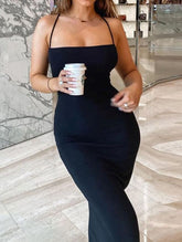 Neckholder-Bandage-Temperament-dünnes Kleid